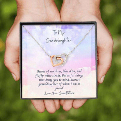 Daughter Necklace “ Gift To Daughter “ Gift Necklace Message Card “ To My Granddaughter From Grandfather Clouds Dughter's Day Rakva