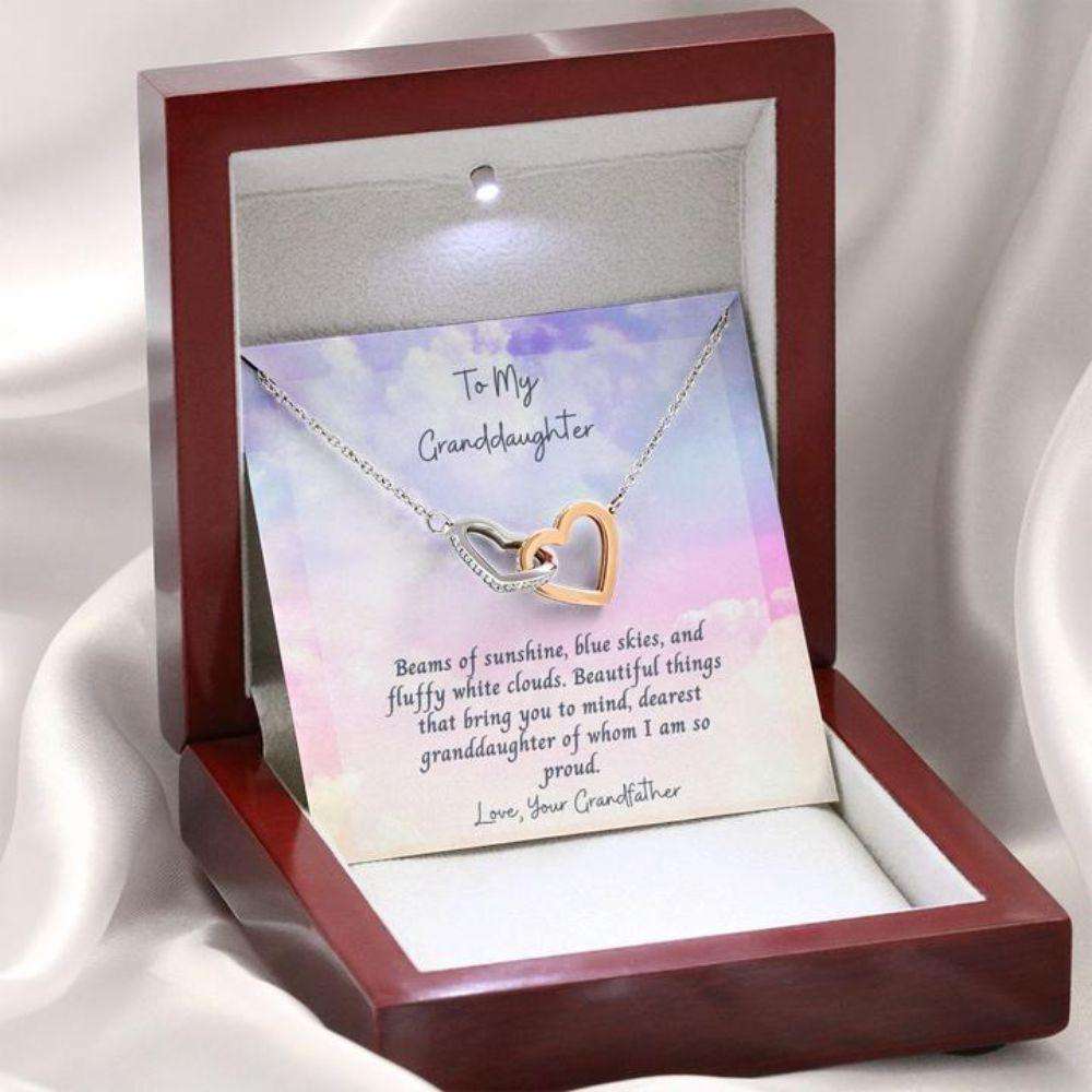 Daughter Necklace “ Gift To Daughter “ Gift Necklace Message Card “ To My Granddaughter From Grandfather Clouds Dughter's Day Rakva