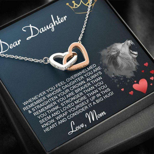 Daughter Necklace “ Gift To Daughter “ Gift Necklace To My Daughter From Mom “ Lion Crown Necklace Dughter's Day Rakva