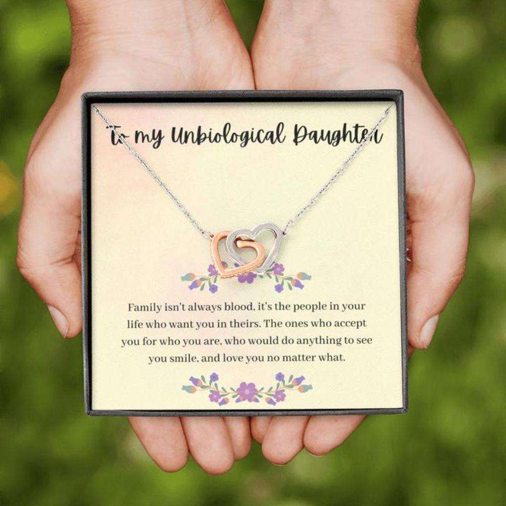 Daughter Necklace “ Gift To Daughter “ Gift Necklace To My Unbiological Daughter “ Adopted Daughter- Stepdaughter Necklace Dughter's Day Rakva