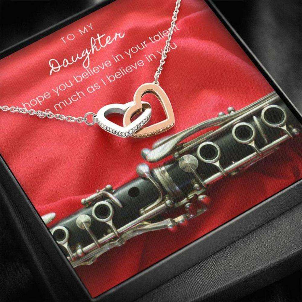 Daughter Necklace “ Gift To Daughter “ Gift Necklace With Message Card To Daughter Musician Clarinet Dughter's Day Rakva