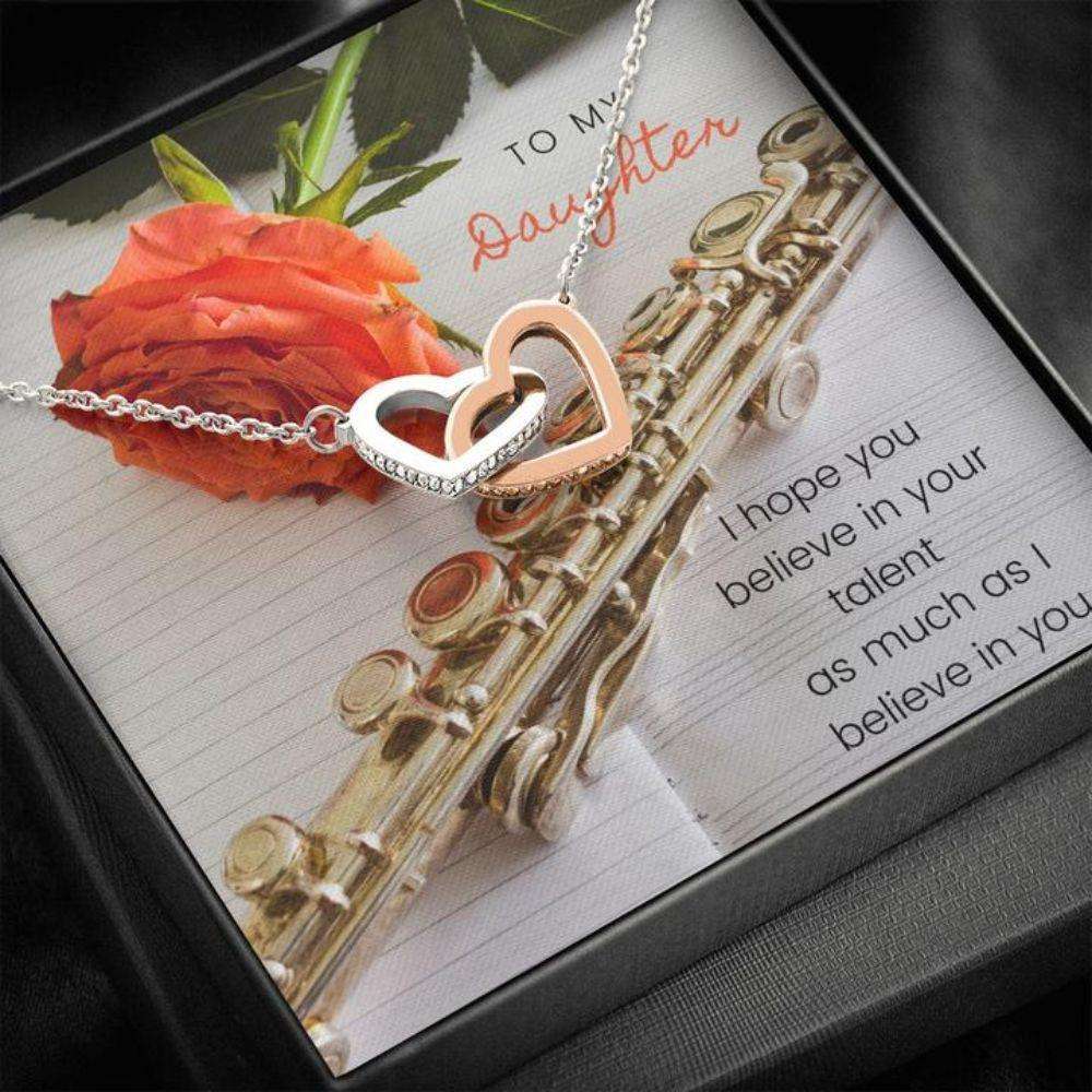 Daughter Necklace “ Gift To Daughter “ Gift Necklace With Message Card To Daughter Musician Flute Dughter's Day Rakva