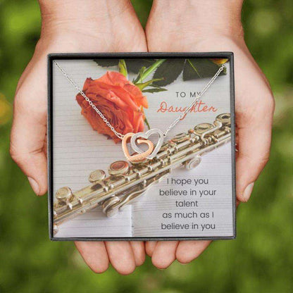 Daughter Necklace “ Gift To Daughter “ Gift Necklace With Message Card To Daughter Musician Flute Dughter's Day Rakva