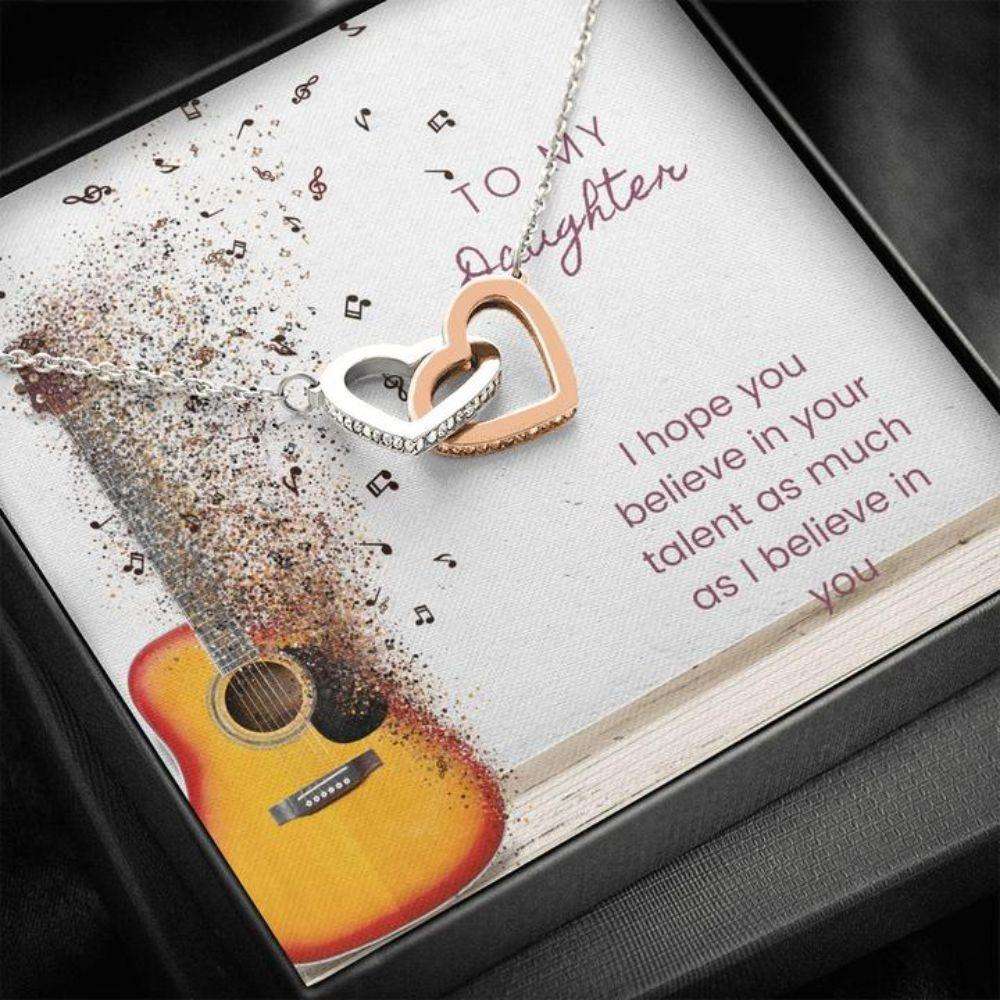 Daughter Necklace “ Gift To Daughter “ Gift Necklace With Message Card To Daughter Musician Guitar Dughter's Day Rakva