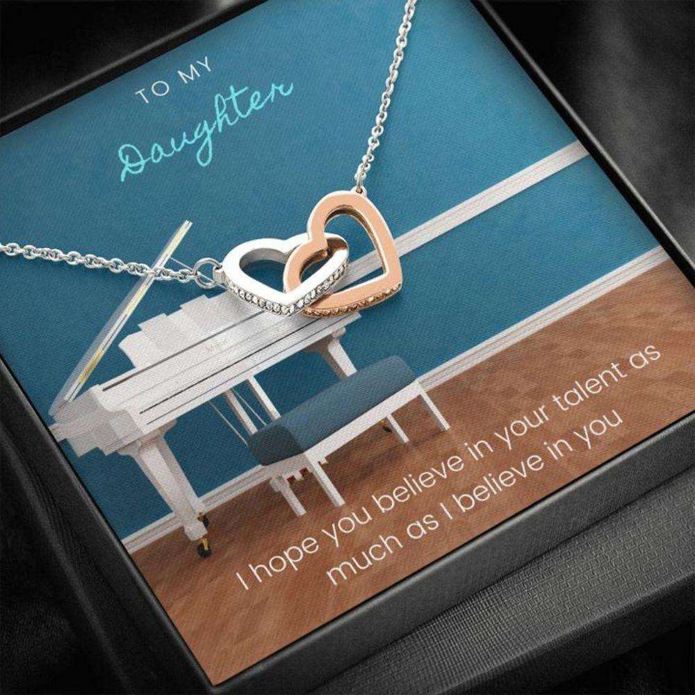 Daughter Necklace “ Gift To Daughter “ Gift Necklace With Message Card To Daughter Musician Piano Dughter's Day Rakva