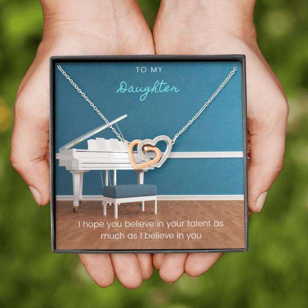 Daughter Necklace “ Gift To Daughter “ Gift Necklace With Message Card To Daughter Musician Piano Dughter's Day Rakva