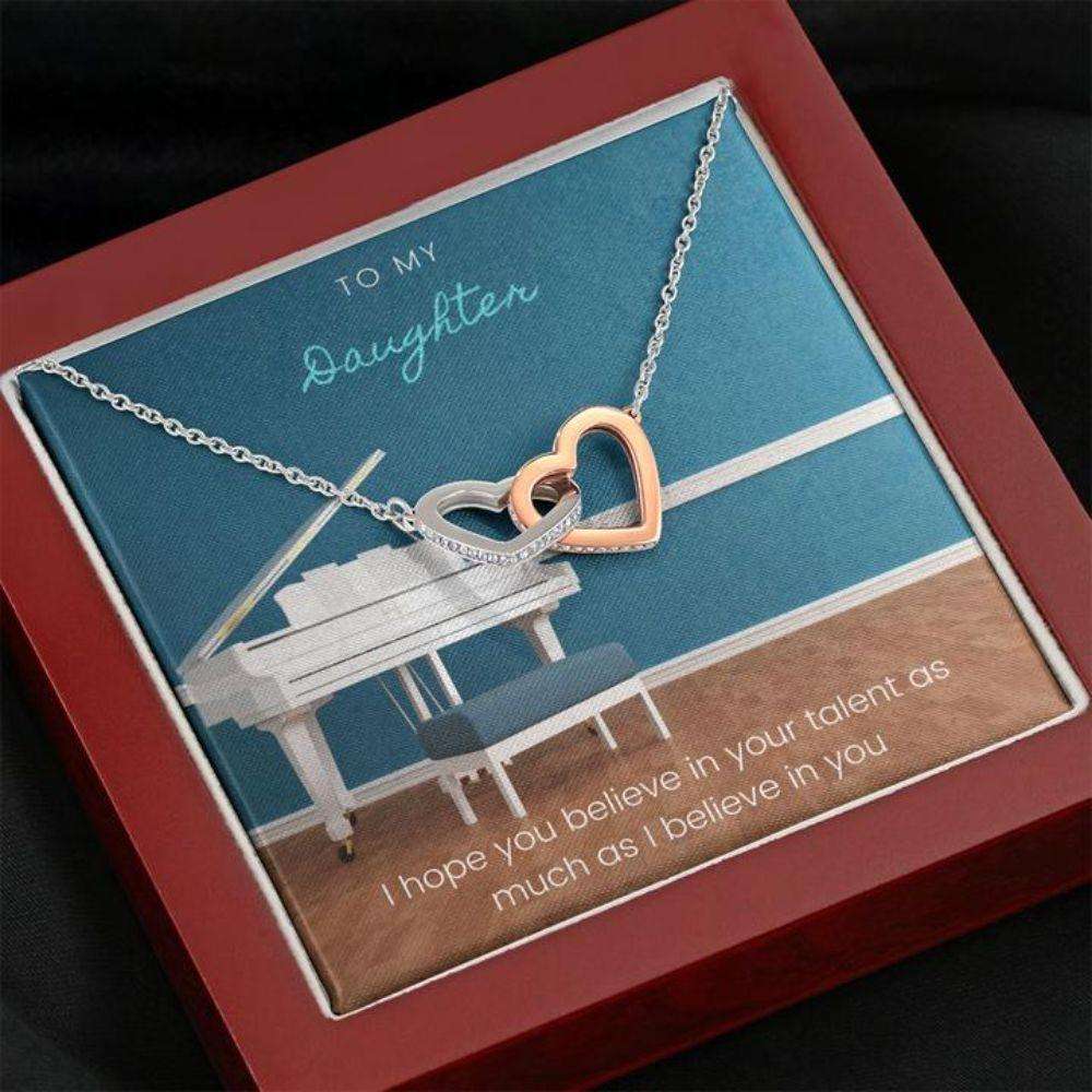 Daughter Necklace “ Gift To Daughter “ Gift Necklace With Message Card To Daughter Musician Piano Dughter's Day Rakva