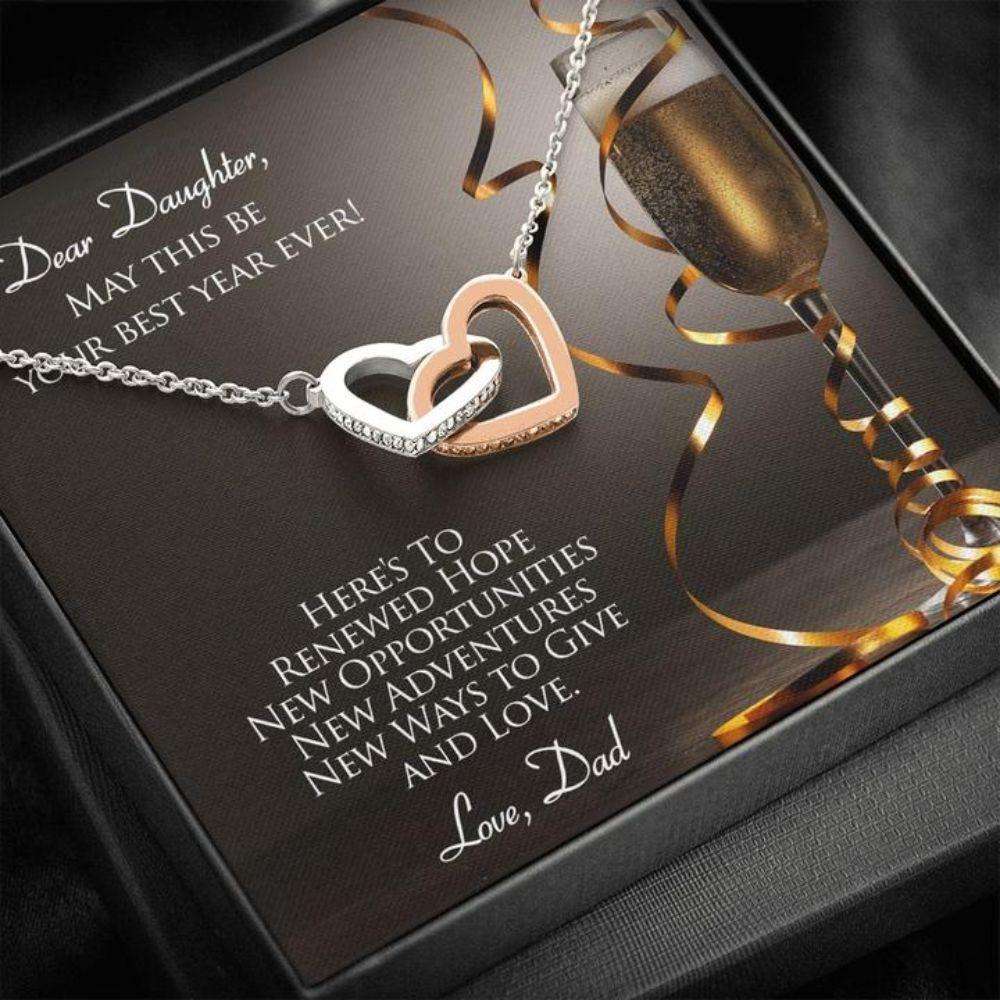 Daughter Necklace “ Gift To Daughter “ To Daughter From Dad “ Champagne “ New Year Dughter's Day Rakva