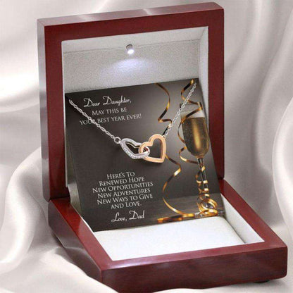 Daughter Necklace “ Gift To Daughter “ To Daughter From Dad “ Champagne “ New Year Dughter's Day Rakva