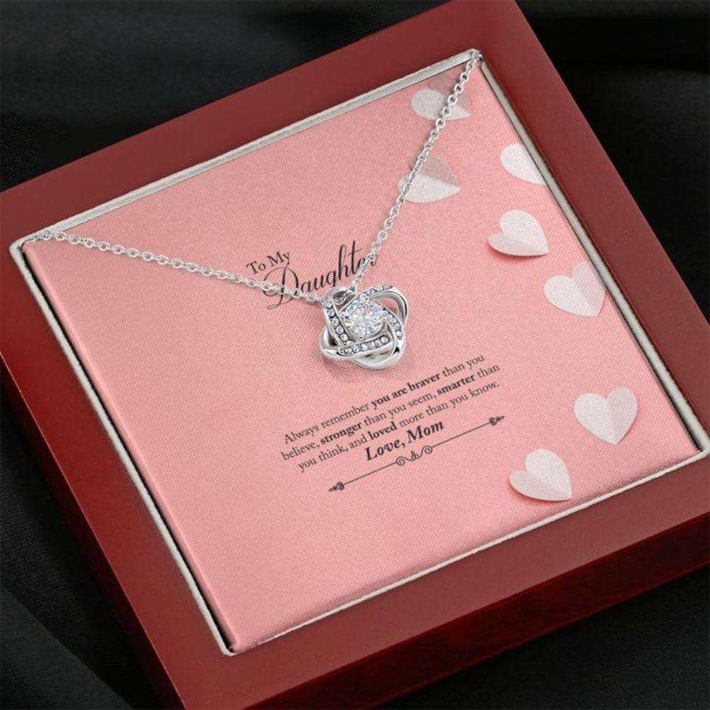 Daughter Necklace “ Gift To Daughter “ To Daughter From Mom Hearts Stronger Together Necklace Dughter's Day Rakva