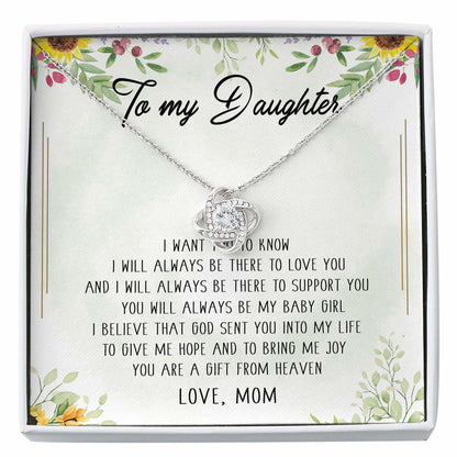 Daughter Necklace , Gift To My Daughter Daughter From Mom “ Love Knot Necklace Dughter's Day Rakva