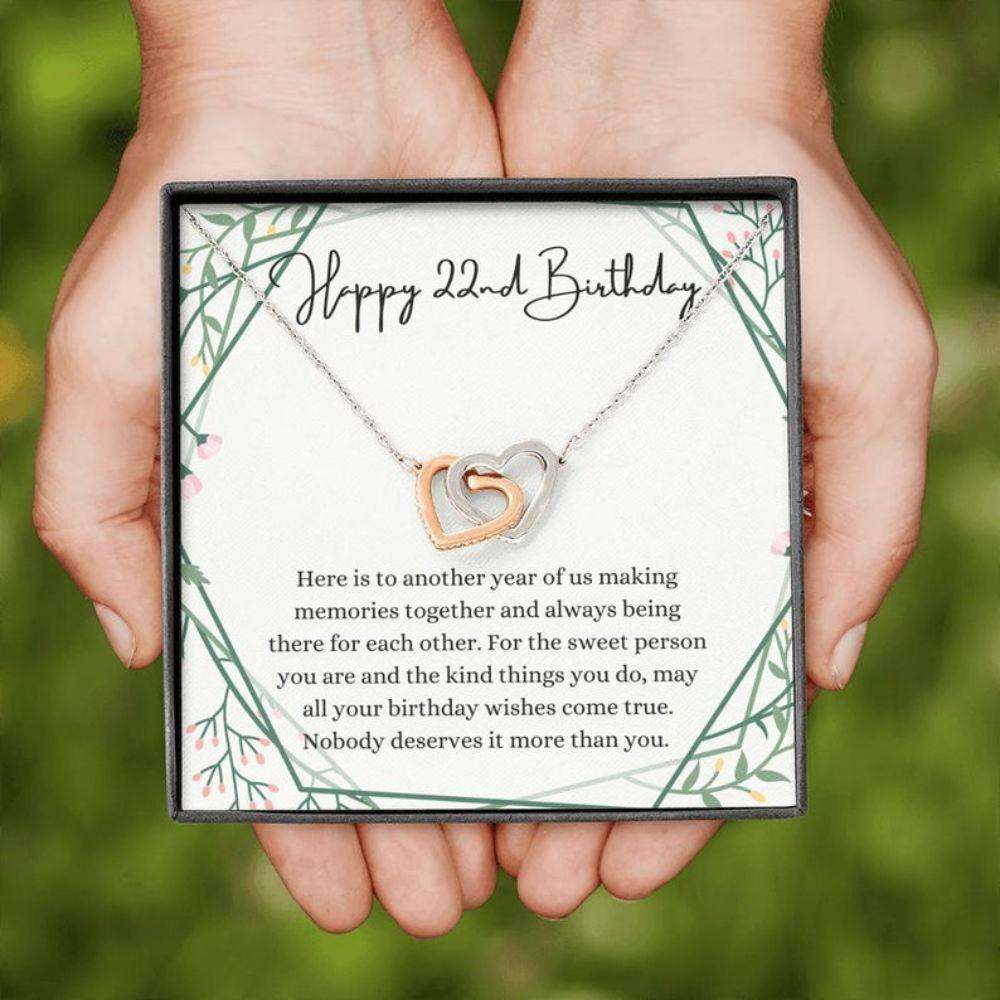 Daughter Necklace, Girlfriend Necklace, Happy 22Nd Birthday Necklace, Gift For 22Nd Birthday, 22 Years Old Birthday Woman Dughter's Day Rakva