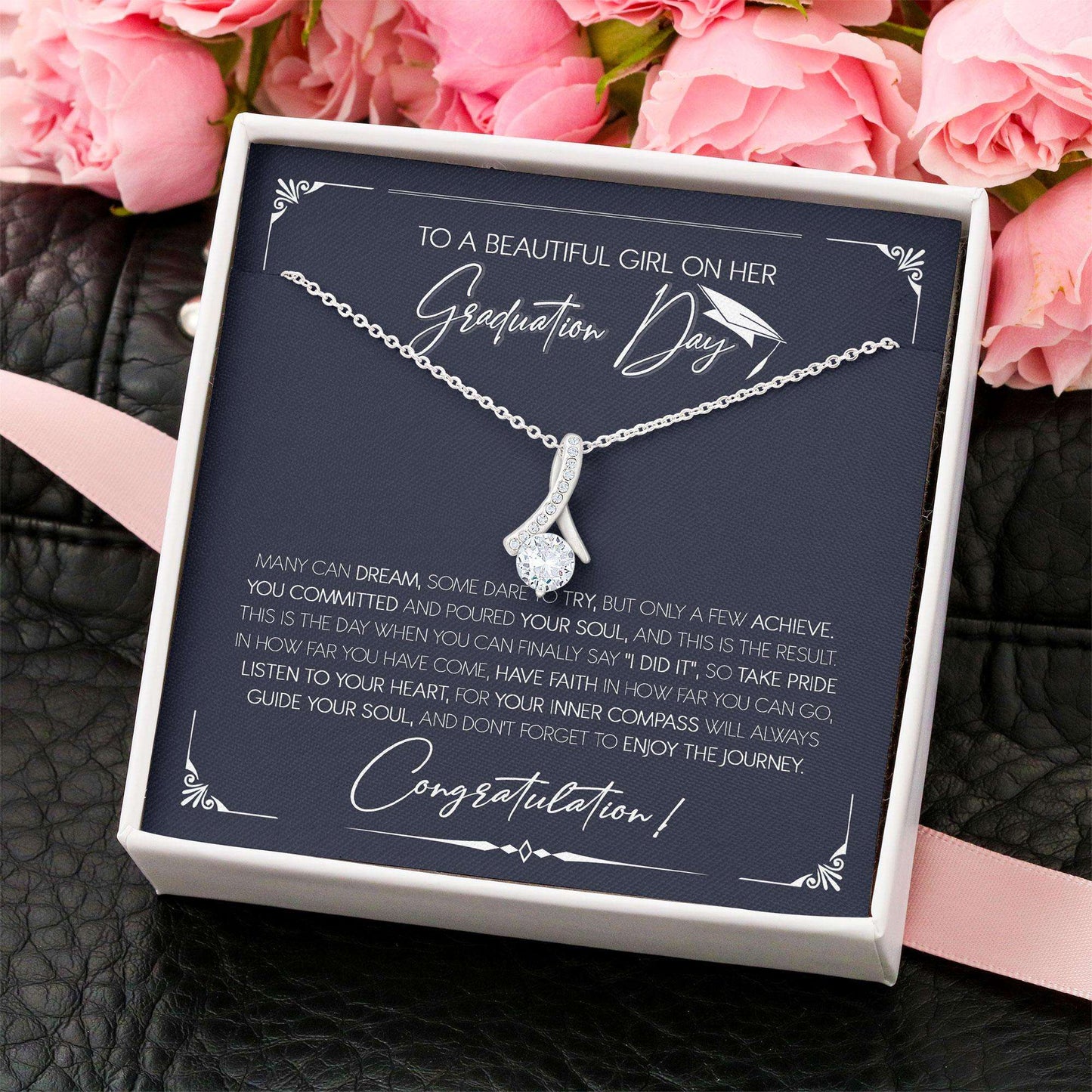 Daughter Necklace, Graduation Day Gift Personalized Name “ Gift For Daughter For Girl “ Alluring Beauty Dughter's Day Rakva