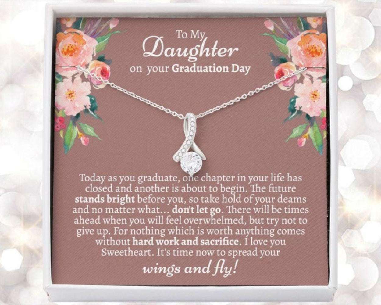 Daughter Necklace, Graduation Gift For Daughter, Graduation Gift For Daughter From Dad, Daughter High School Graduation Dughter's Day Rakva