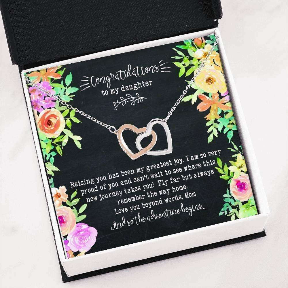 Daughter Necklace, Graduation Necklace To My Daughter Gift “ Interlocking Hearts Graduation Gift Dughter's Day Rakva