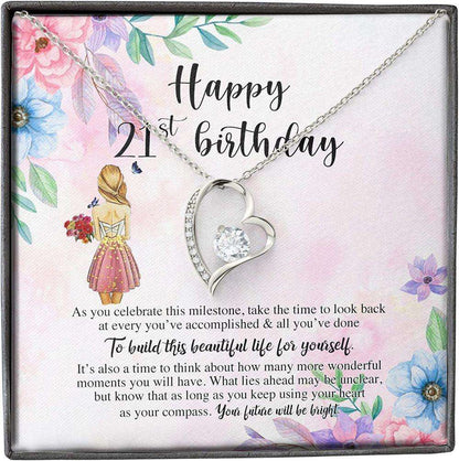 Daughter Necklace, Happy 21St Birthday Gift Necklace From Mom / Dad Dughter's Day Rakva