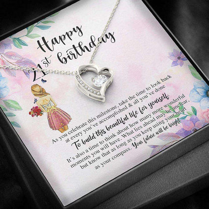 Daughter Necklace, Happy 21St Birthday Gift Necklace From Mom / Dad Dughter's Day Rakva