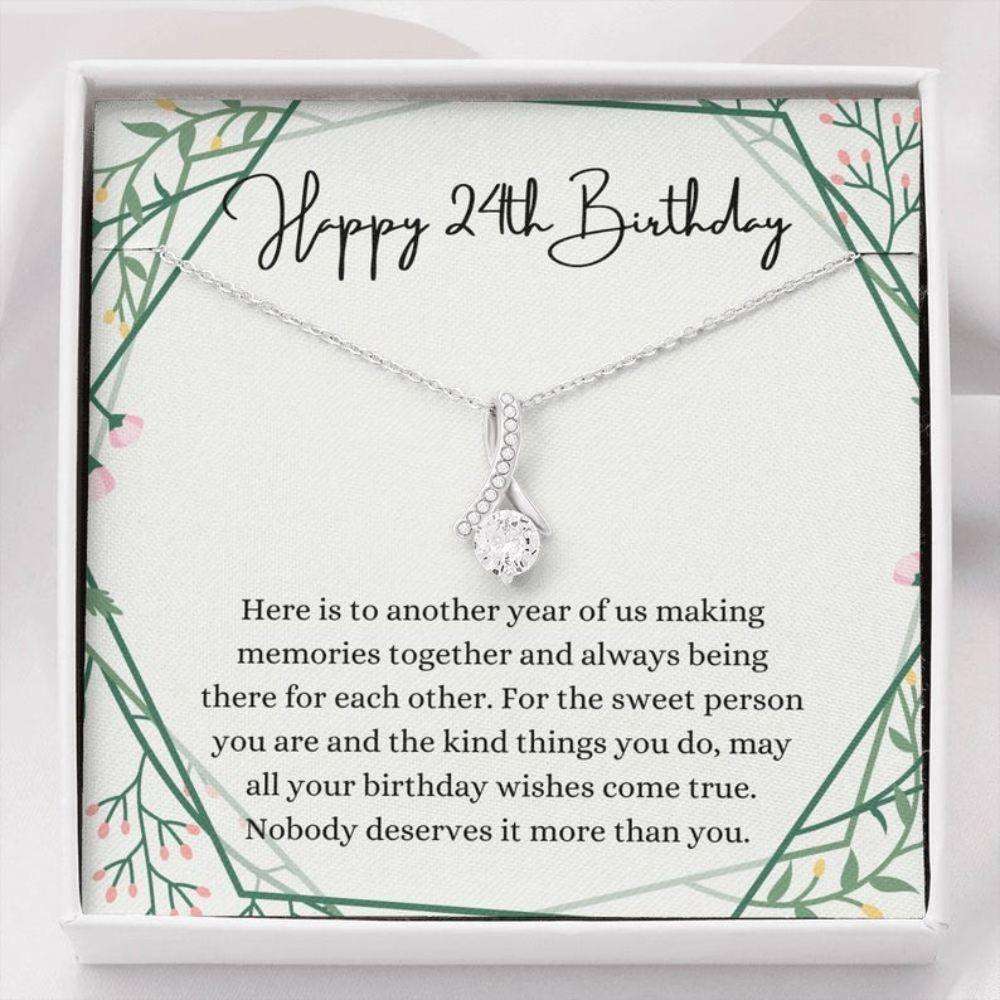 Daughter Necklace, Happy 24Th Birthday Necklace, Gift For 24Th Birthday, 24 Years Old Birthday Woman Dughter's Day Rakva