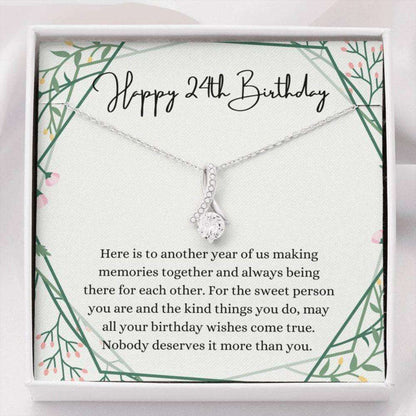 Daughter Necklace, Happy 24Th Birthday Necklace, Gift For 24Th Birthday, 24 Years Old Birthday Woman Dughter's Day Rakva