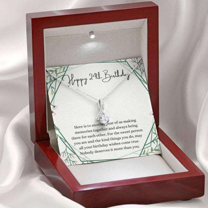 Daughter Necklace, Happy 24Th Birthday Necklace, Gift For 24Th Birthday, 24 Years Old Birthday Woman Dughter's Day Rakva