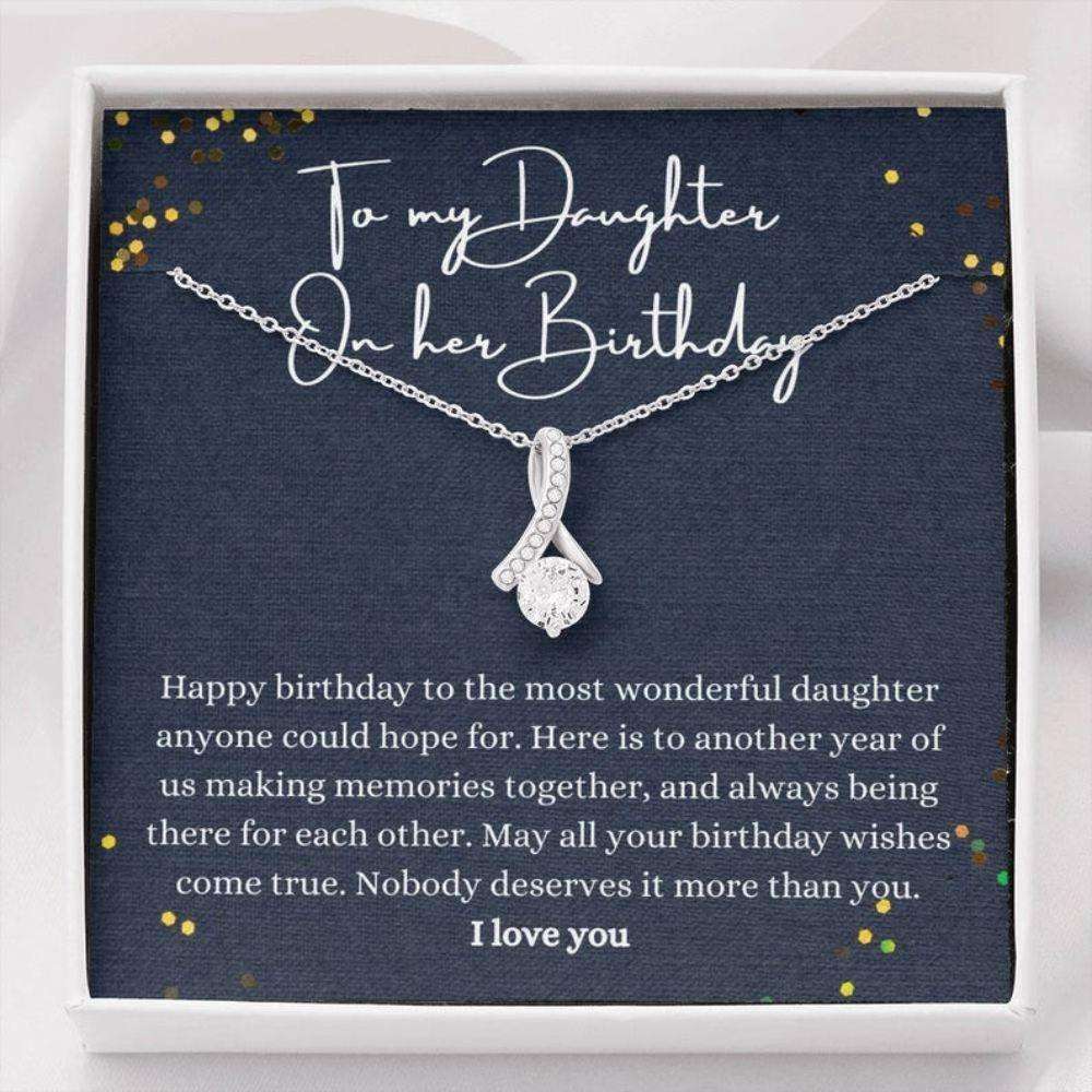 Daughter Necklace, Happy Birthday Daughter Necklace Gift, Daughter Thoughtful Gift, Message Card Gifts For Daughter Rakva