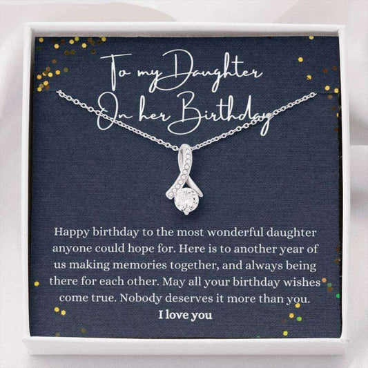 Daughter Necklace, Happy Birthday Daughter Necklace Gift, Daughter Thoughtful Gift, Message Card Gifts For Daughter Rakva