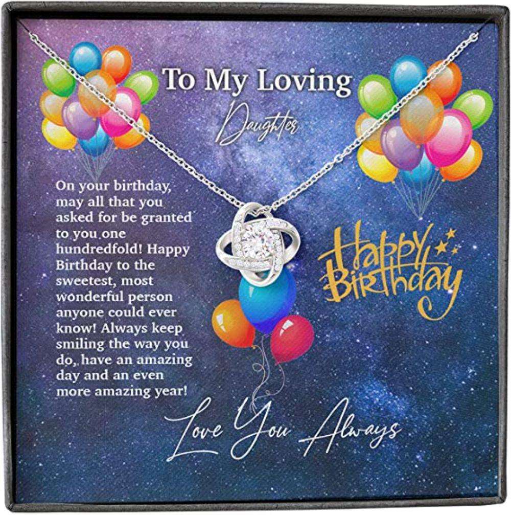 Daughter Necklace, Happy Birthday Daughther Necklace, Love Always Amazing Smile Sweet Wonderful Dughter's Day Rakva