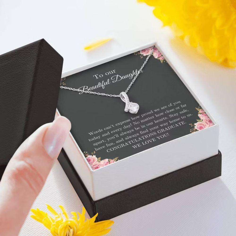 Daughter Necklace, Happy Graduation Necklace Gift For Daughter, Motivational Gift, Daughter Gift Dughter's Day Rakva