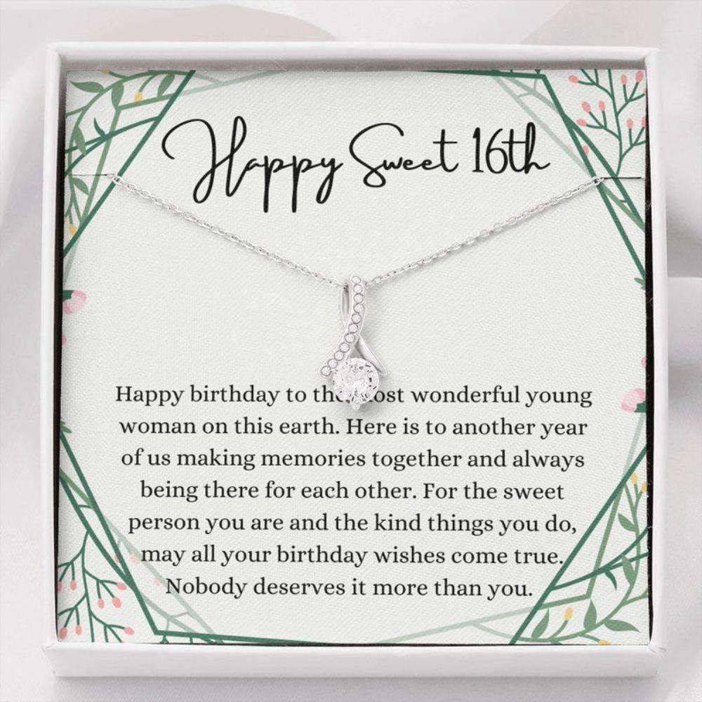 Daughter Necklace, Happy Sweet 16Th Birthday Necklace Gift For Her, Gift For 16 Years Old, Sweet Sixteen Dughter's Day Rakva