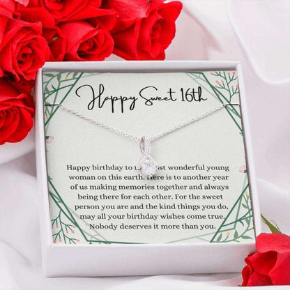 Daughter Necklace, Happy Sweet 16Th Birthday Necklace Gift For Her, Gift For 16 Years Old, Sweet Sixteen Dughter's Day Rakva