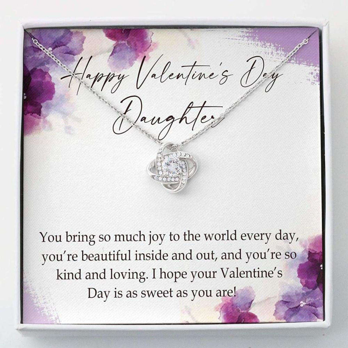 Daughter Necklace, Happy Valentines Day Necklace Gift To Daughter , Necklace For Daughter With Gift Box Dughter's Day Rakva