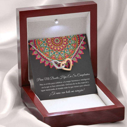 Daughter Necklace, Hija Cumpleanos Regalo “ Latina Daughter Gift “ Feliz Cumpleanos “ Carta Collar Hija “ Necklace Love To Daughter Dughter's Day Rakva