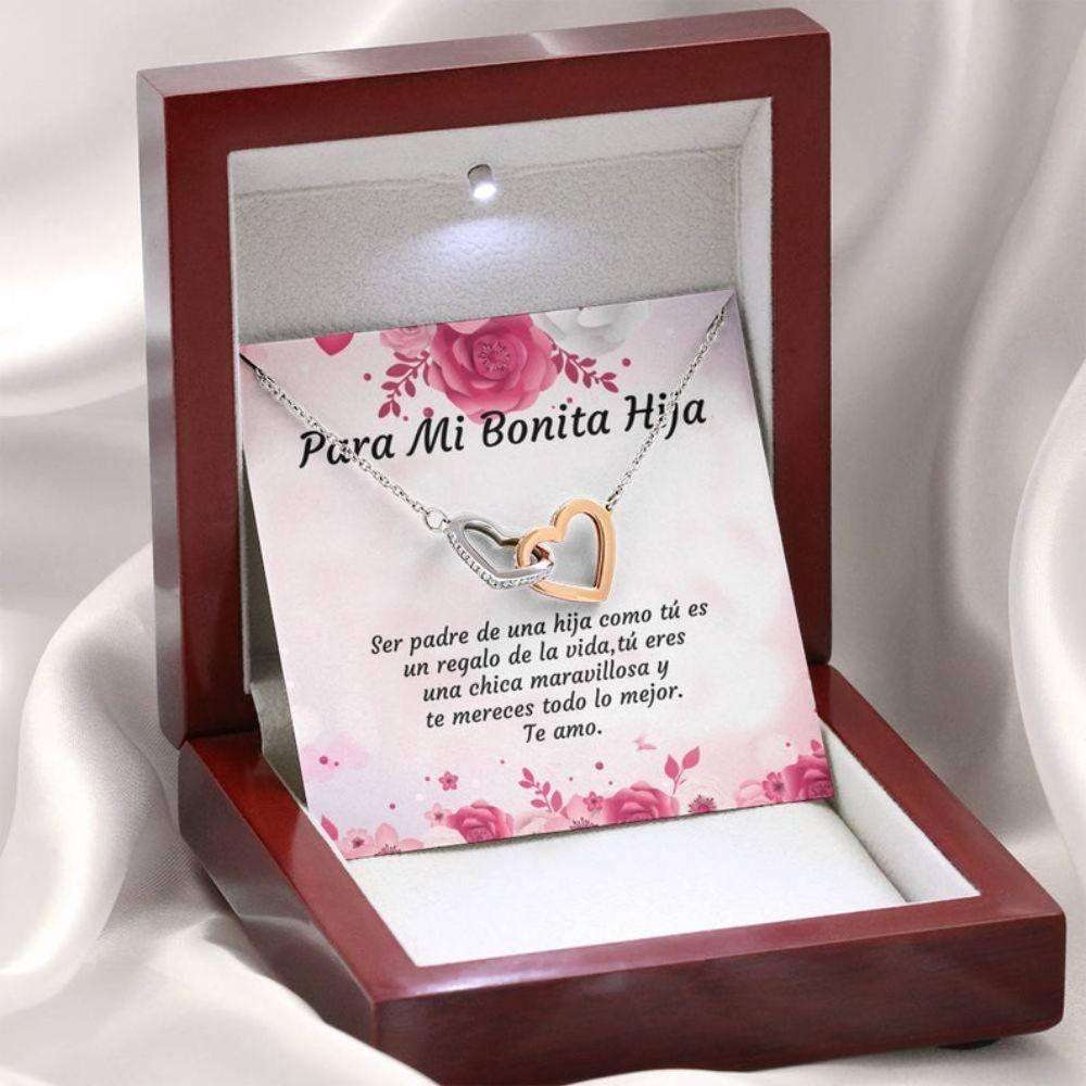 Daughter Necklace, Hija Gift Spanish Necklace “ Hija Birthday Gift “ Hija De Tu Padre “ Frases Para Hija “ Best Hija Gift Dughter's Day Rakva