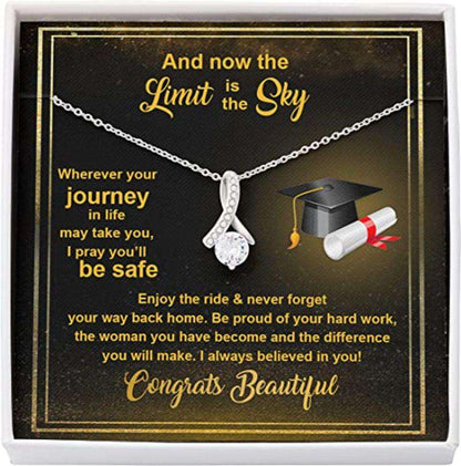 Daughter Necklace, Inspirational Graduation Gift Necklace For Her Girls Senior 2024 , Masters Degree Phd Dughter's Day Rakva