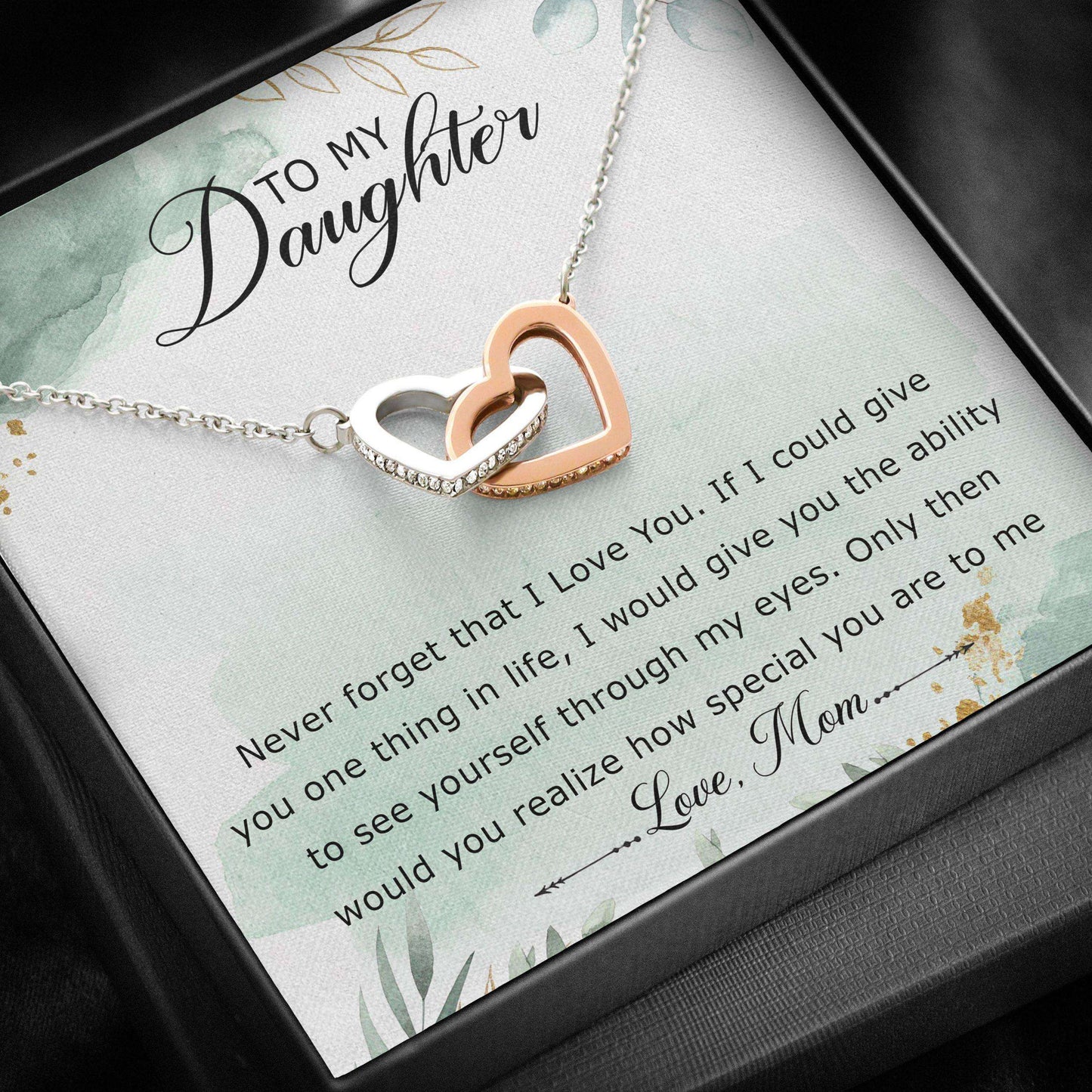 Daughter Necklace, Interlocking Hearts “ Mom To Daughter Necklace Gifts For Daughter Dughter's Day Rakva