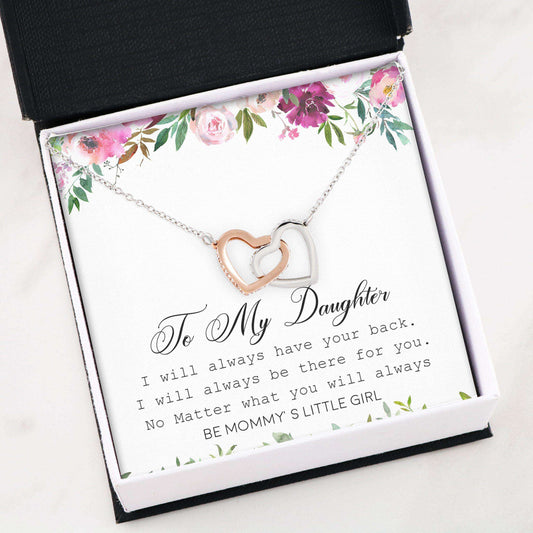 Daughter Necklace, Interlocking Hearts “ My Daughter Necklace Gifts For Daughter Dughter's Day Rakva