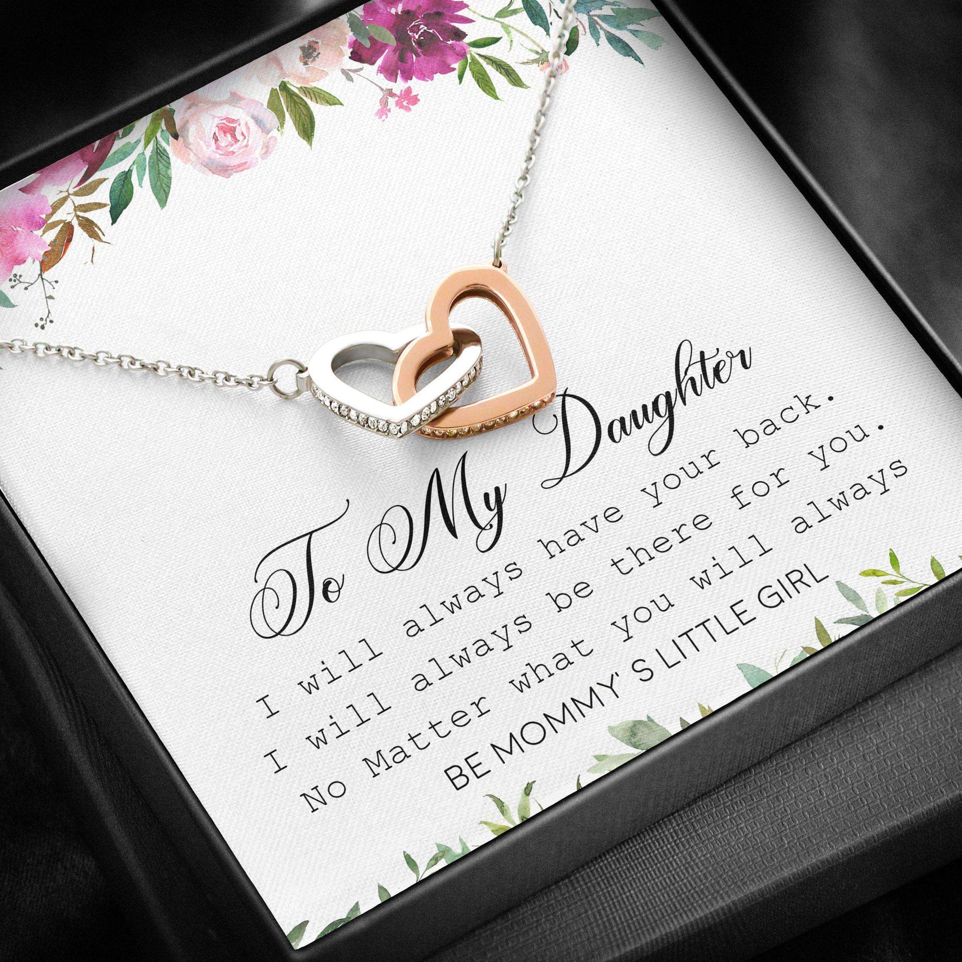 Daughter Necklace, Interlocking Hearts “ My Daughter Necklace Gifts For Daughter Dughter's Day Rakva