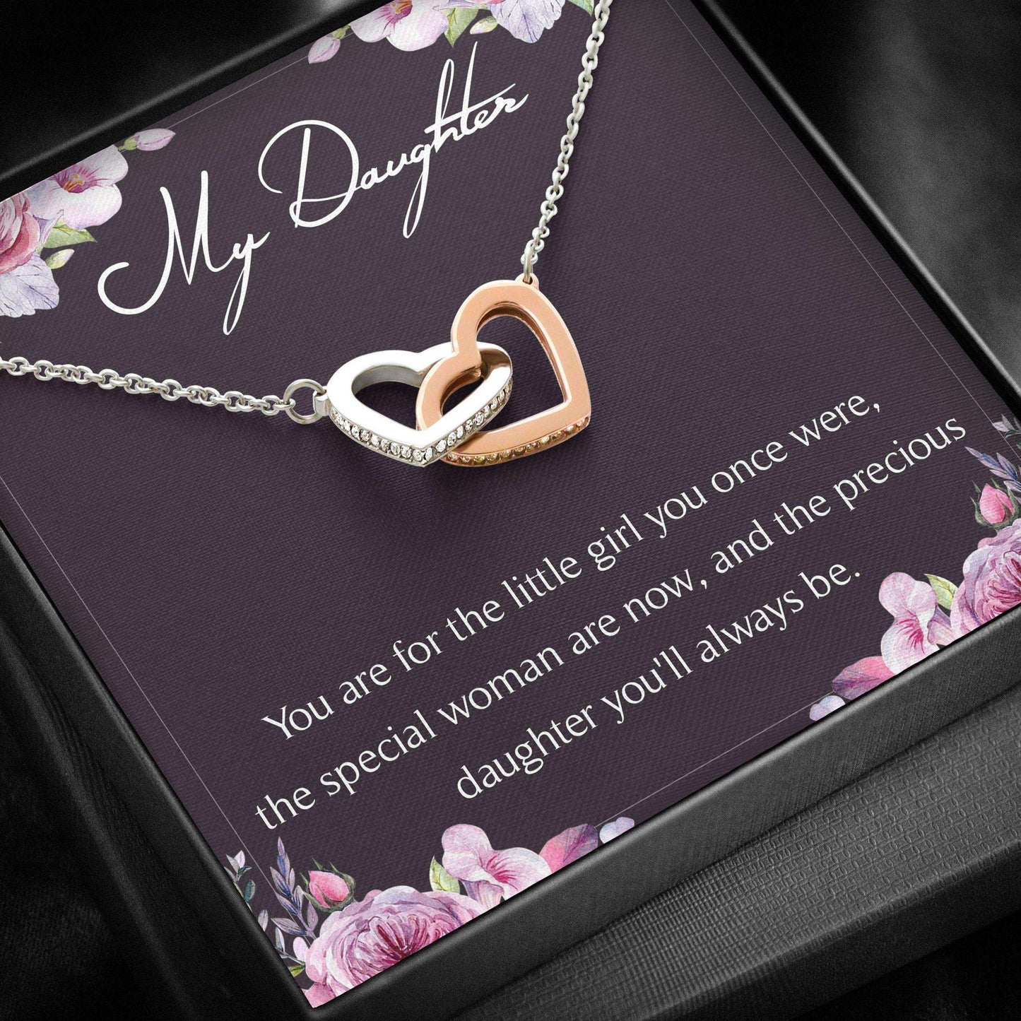 Daughter Necklace, Interlocking Hearts Necklace “ My Daughter Necklace Gifts Dughter's Day Rakva