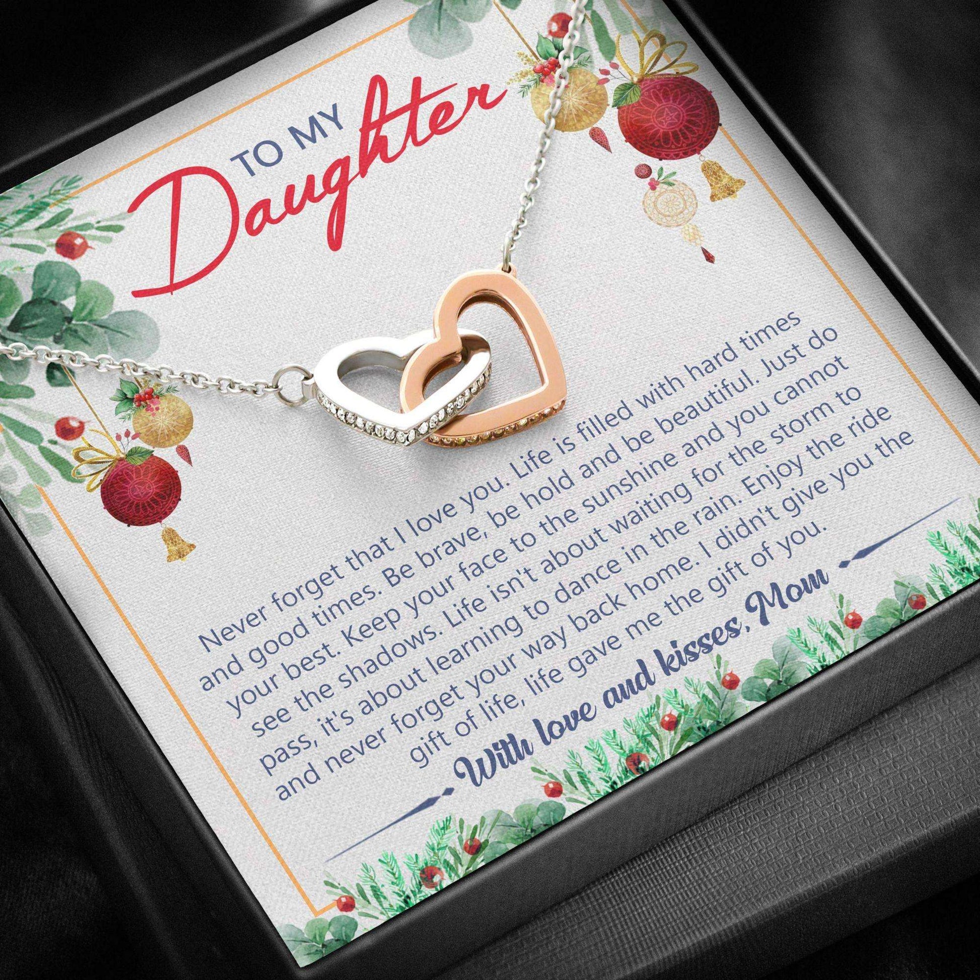 Daughter Necklace, Interlocking Hearts “ To My Daughter Necklace Gifts Dughter's Day Rakva