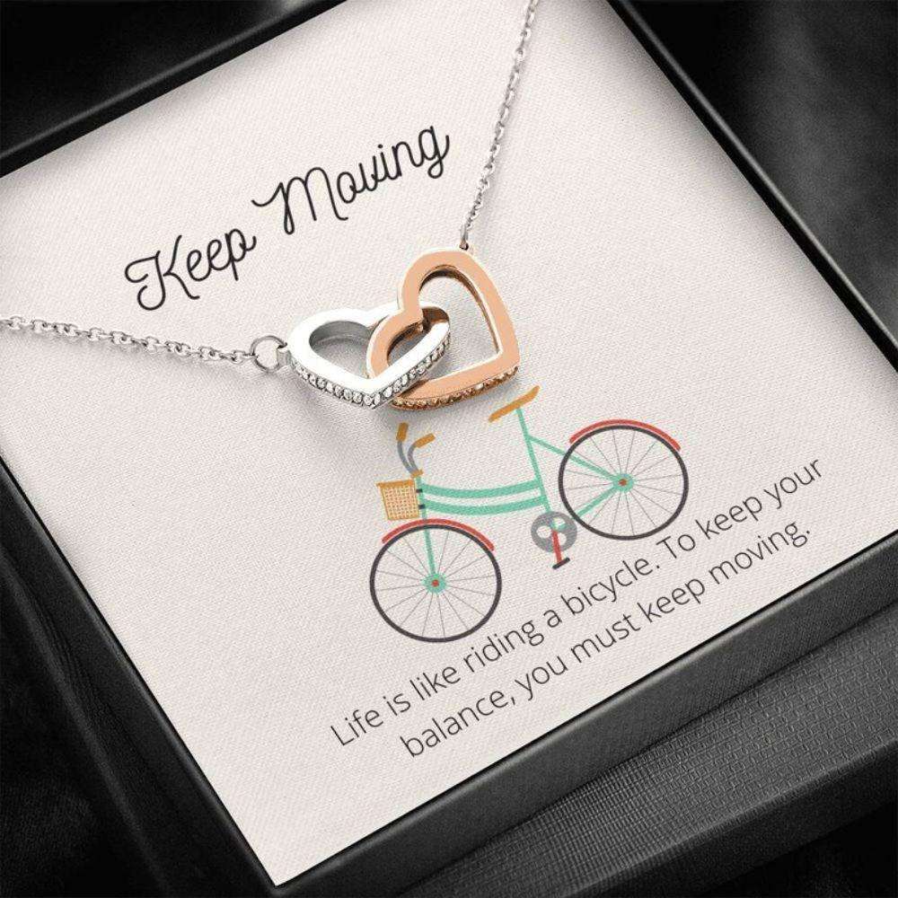 Daughter Necklace, Keep Moving Necklace, Keep Your Balance, Motivational Gift For Daughter Bicycle Dughter's Day Rakva