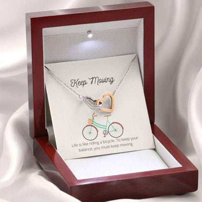 Daughter Necklace, Keep Moving Necklace, Keep Your Balance, Motivational Gift For Daughter Bicycle Dughter's Day Rakva