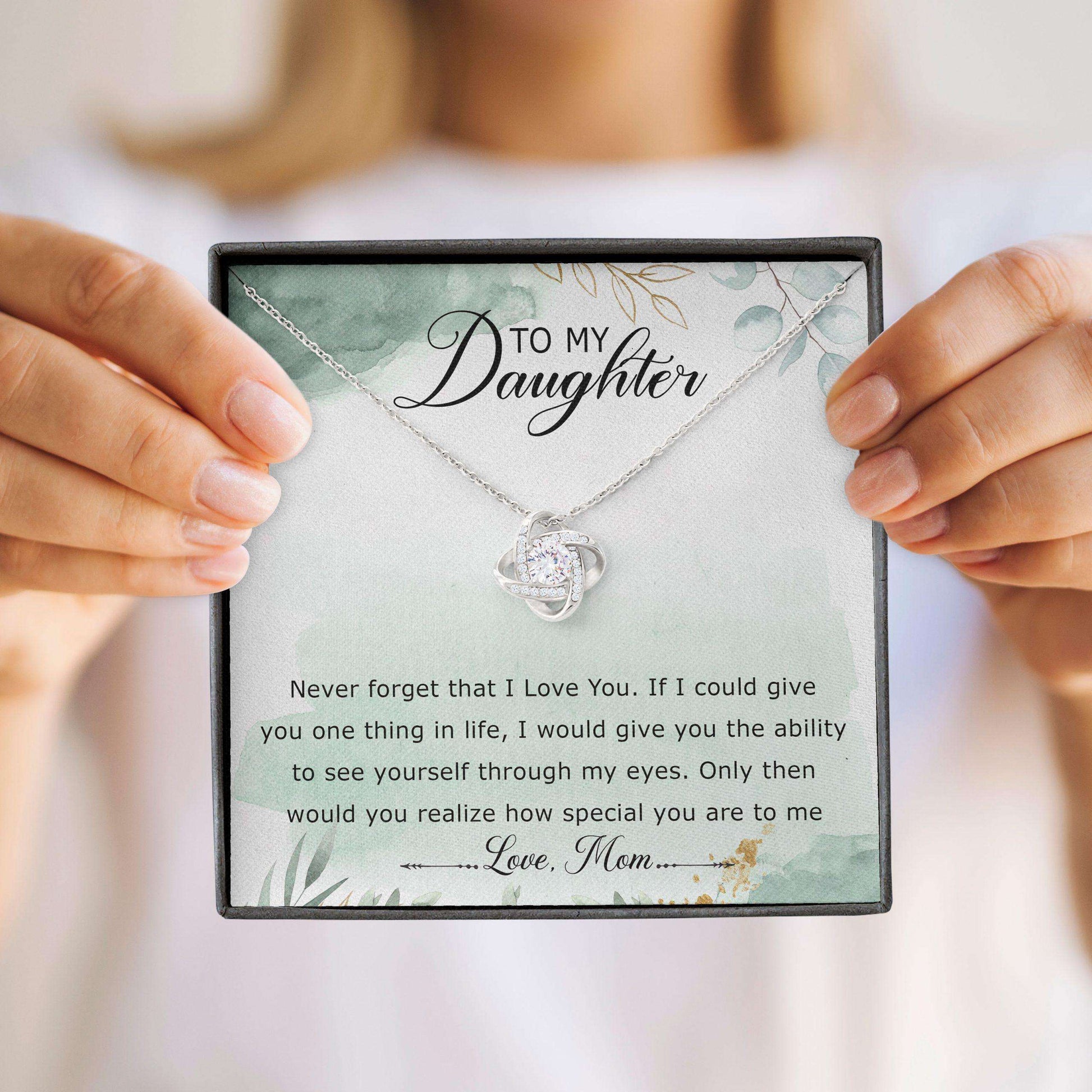 Daughter Necklace, Love Knot Necklace “ Mom To Daughter Necklace Gifts For Daughter Dughter's Day Rakva