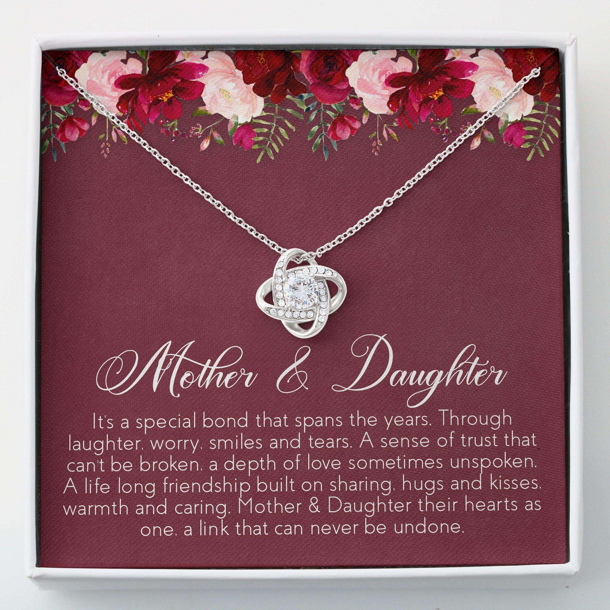 Daughter Necklace, Love Knots Necklace “ Mother And Daughter Necklace Gifts Dughter's Day Rakva