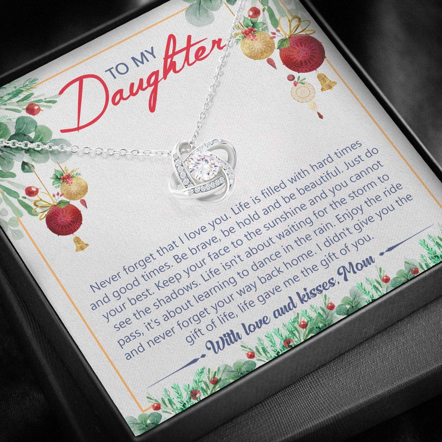 Daughter Necklace, Love Knots Necklace “ To My Daughter Necklace Gifts Dughter's Day Rakva