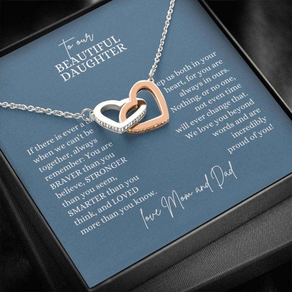 Daughter Necklace, Meaningful Message Card For Daughter, Graduation Necklace Gift From Parents, Hearts Necklace Dughter's Day Rakva