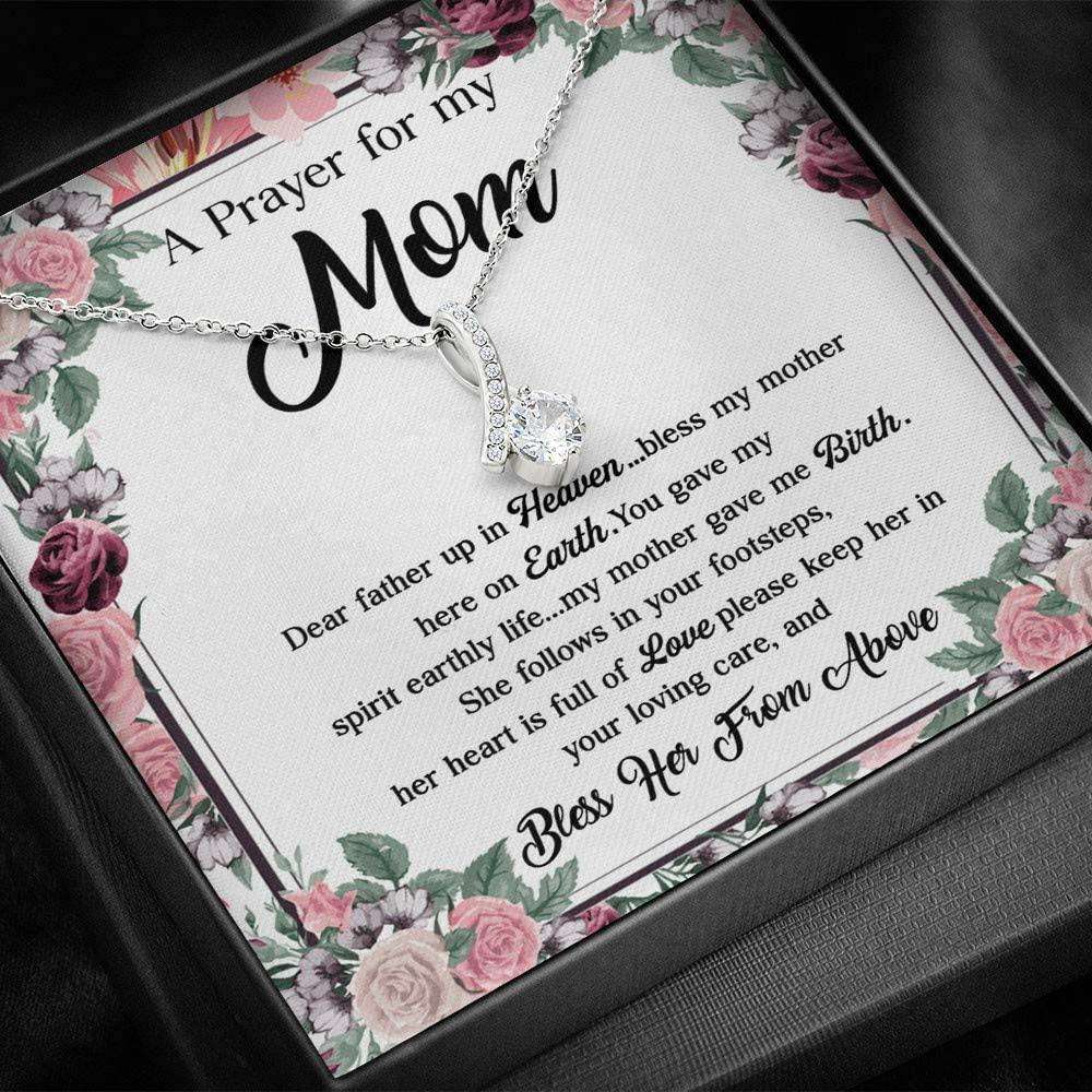 Daughter Necklace, Memorial Mom Necklace “ Pray For Mom Gift Bless My Mother Dughter's Day Rakva