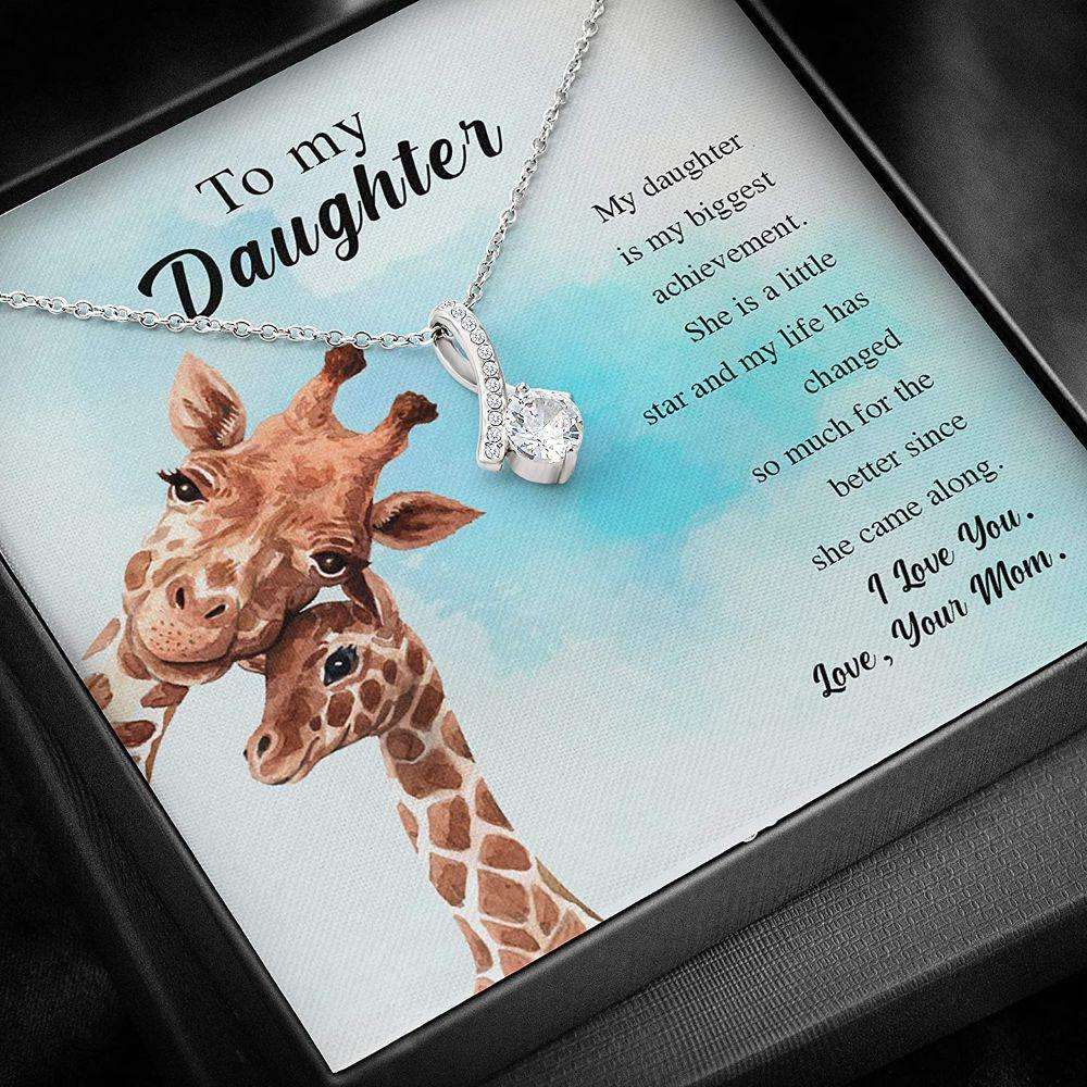 Daughter Necklace, Mom Necklace, Mother Daughter Necklace, Giraffe Little Star Life Change Better Love Dughter's Day Rakva