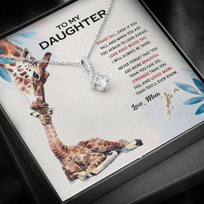 Daughter Necklace, Mom Necklace, Mother Daughter Necklace, Giraffe Stand Tall Beautiful Strong Love Dughter's Day Rakva