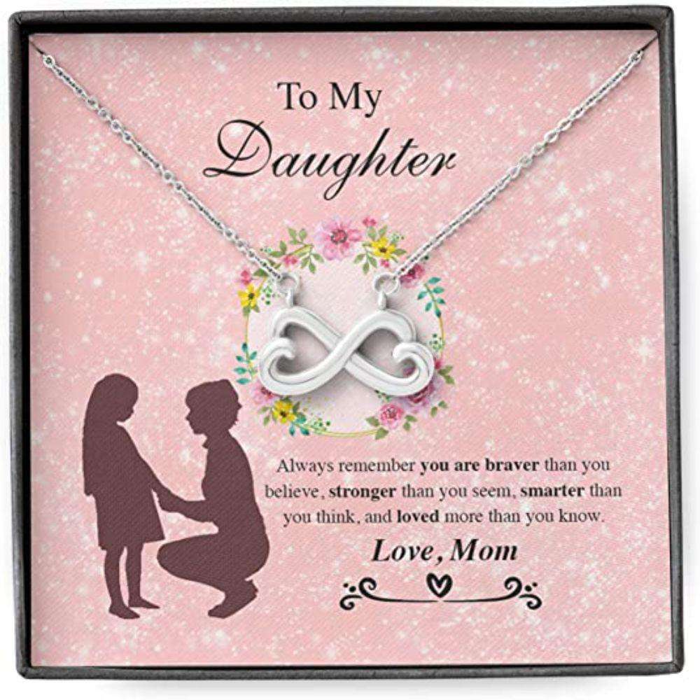 Daughter Necklace, Mom Necklace, Mother Daughter Necklace, To Daughter, Always Brave Strong Smart Love Dughter's Day Rakva