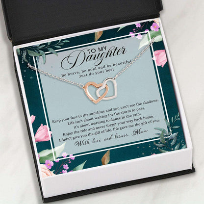 Daughter Necklace, Mom To Daughter Necklace Box Card Message “ Jewelry For Daughter, Gift For Her Dughter's Day Rakva